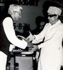 Raja Sandow Memorial Award for the year 1978 - 79 was received the L V Prasad from M.G. Ramachandran the Chief Minister of Tamil Nadu on 15.8.1981